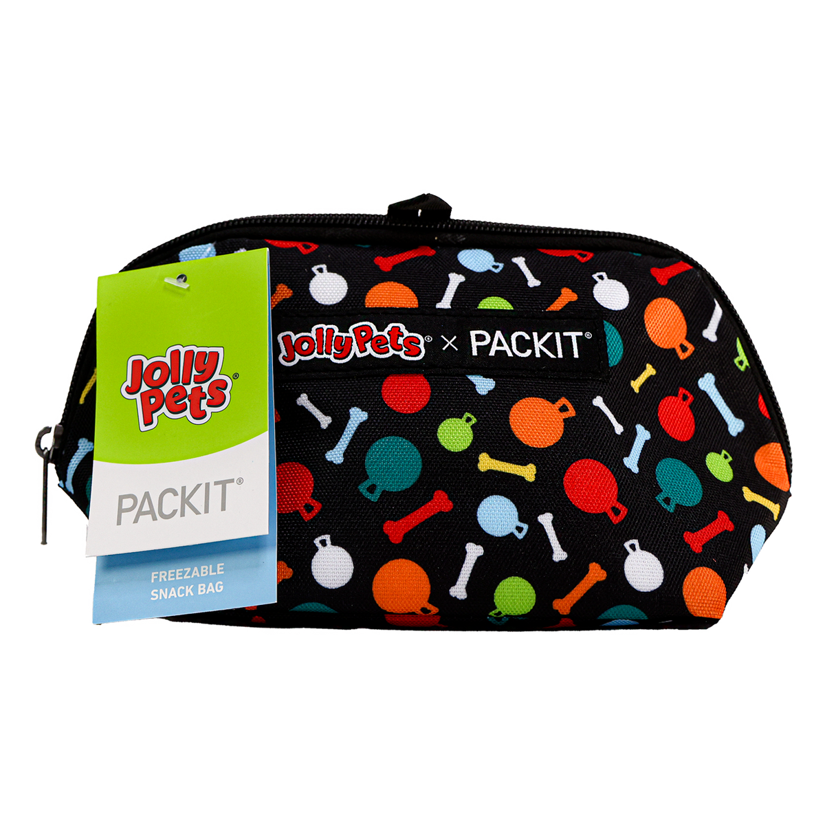 Jolly Pets x PackI Freezable Snack Bag front with tag